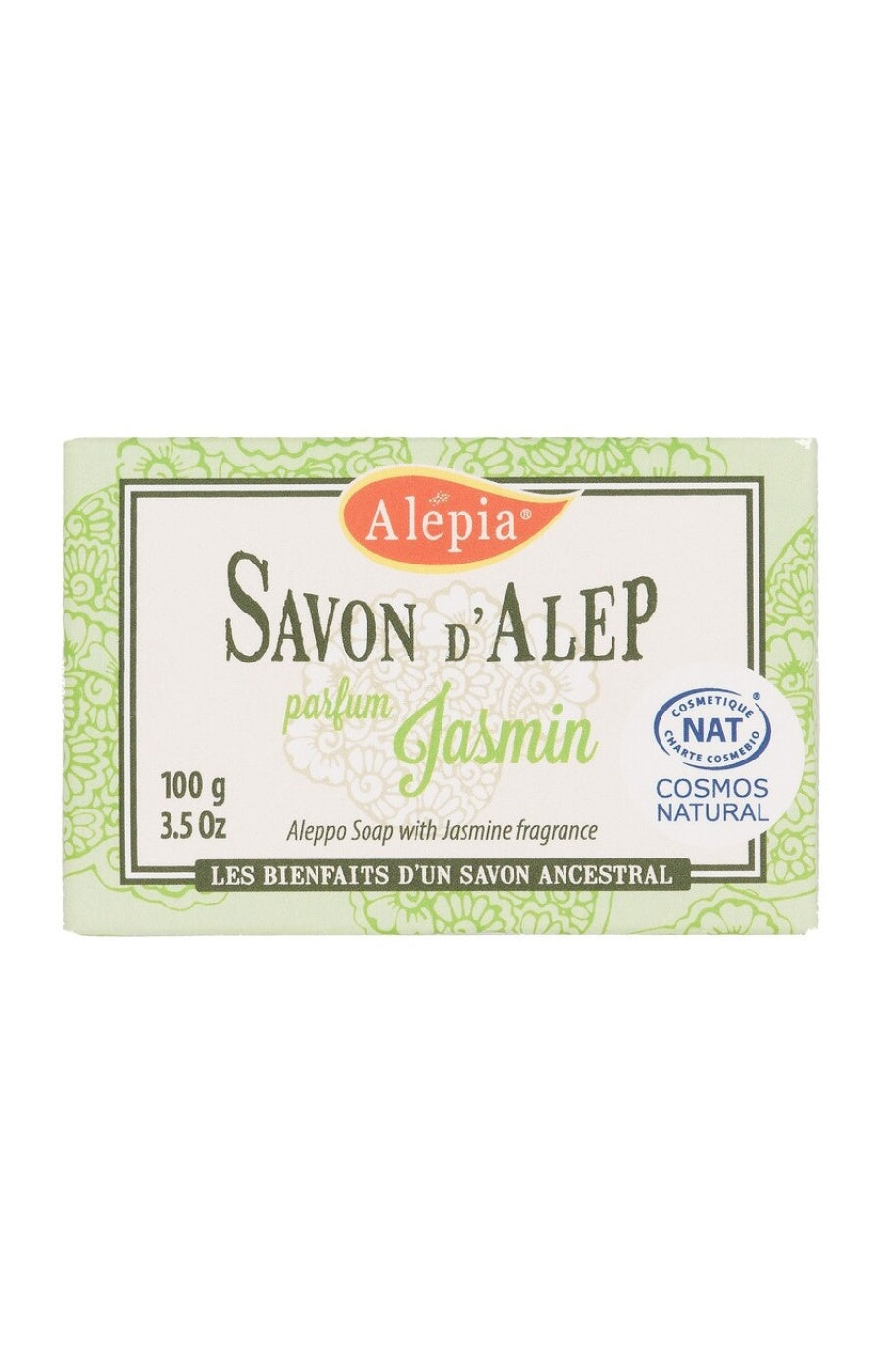 Savon d'Alep naturel - Jasmin - Visage & corps - 100 g