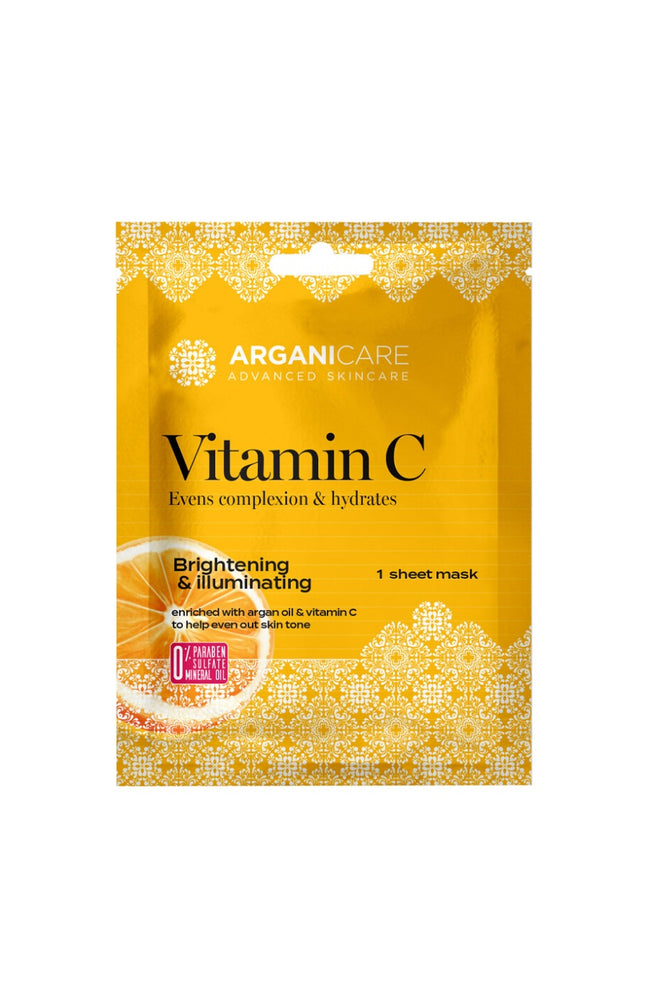 Masque en tissu illuminateur - Argan & vitamine C - Visage - Usage unique