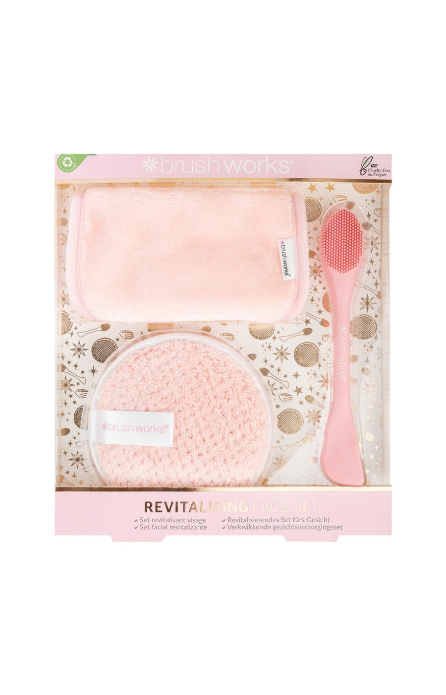 Coffret revitalisant - Cotons lavables & brosse nettoyant - Visage - 3 produits