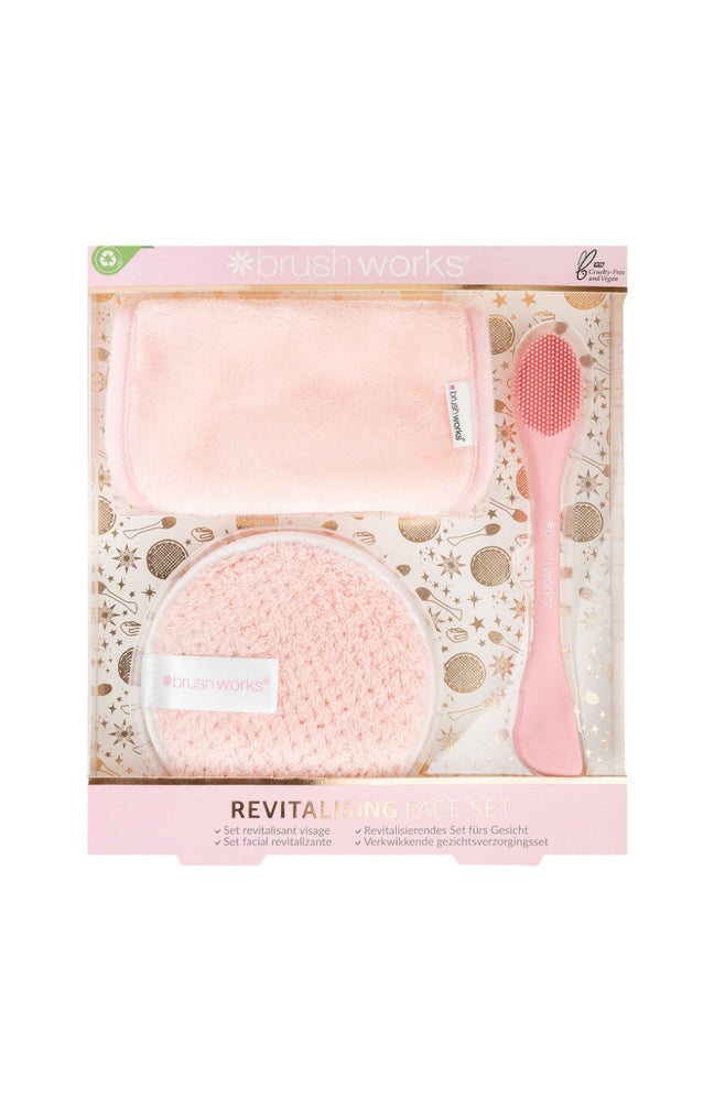 Coffret revitalisant - Cotons lavables & brosse nettoyant - Visage - 3 produits