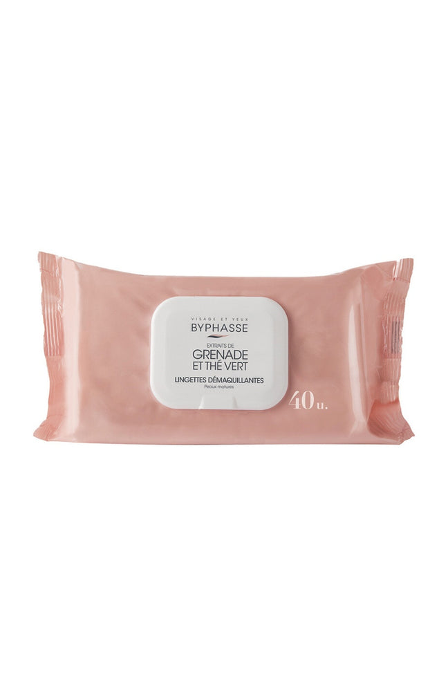 Lingettes démaquillantes - Grenade & thé vert - Peaux matures - 40 unités