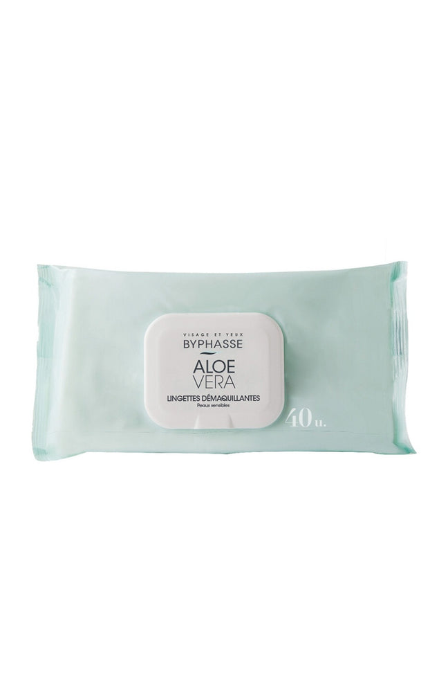 Lingettes démaquillantes à l'aloe vera - Peaux sensibles - 6 x 40 lingettes