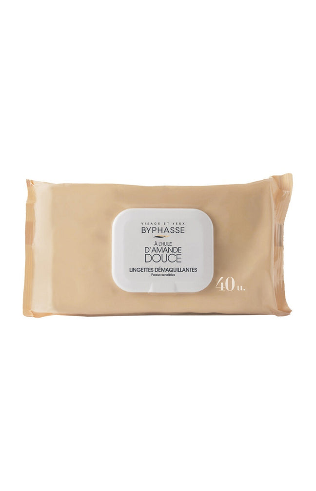 Lingettes démaquillantes - Amande douce - Peaux sensibles - 40 unités