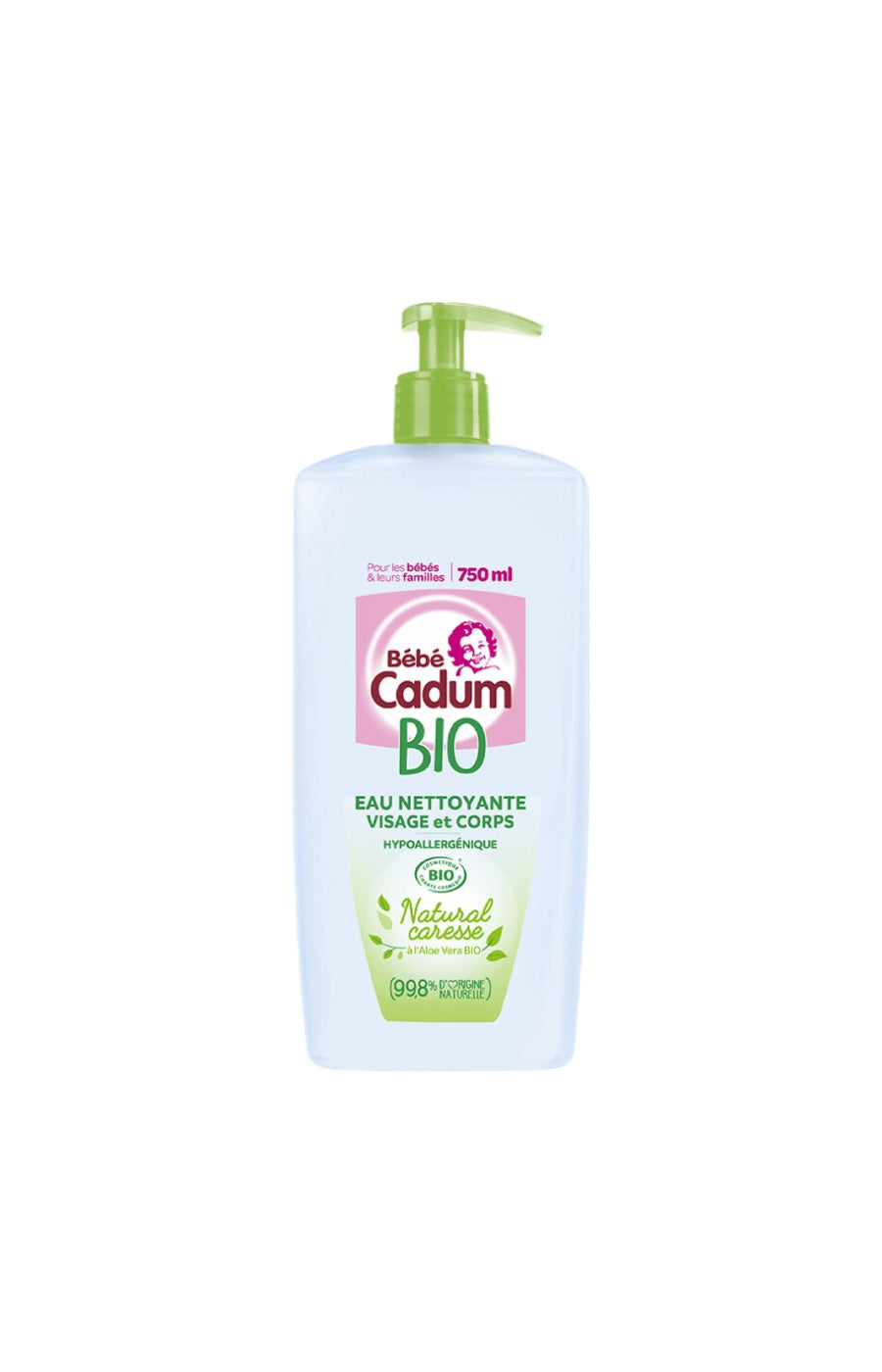 Eau nettoyante bio - Aloe vera - Visage & corps - Bébé - 750 ml