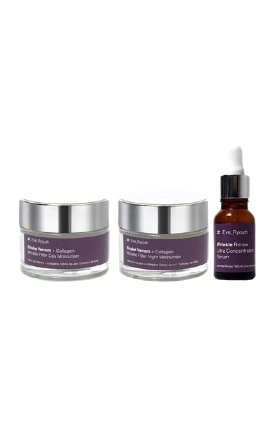 Rituel complet anti-rides - Venin de serpent, collagène & racine de konjac - Visage & yeux - 3 produits