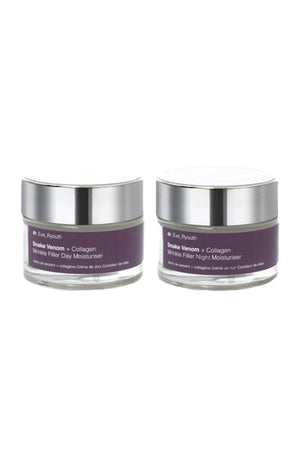 Crèmes anti-rides - Venin de serpent & collagène - Jour & nuit - 2 x 50 ml