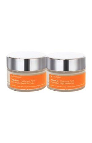 Crèmes hydratantes - Vitamine C & acide hyaluronique - Jour & nuit - Visage - 2 x 50 ml