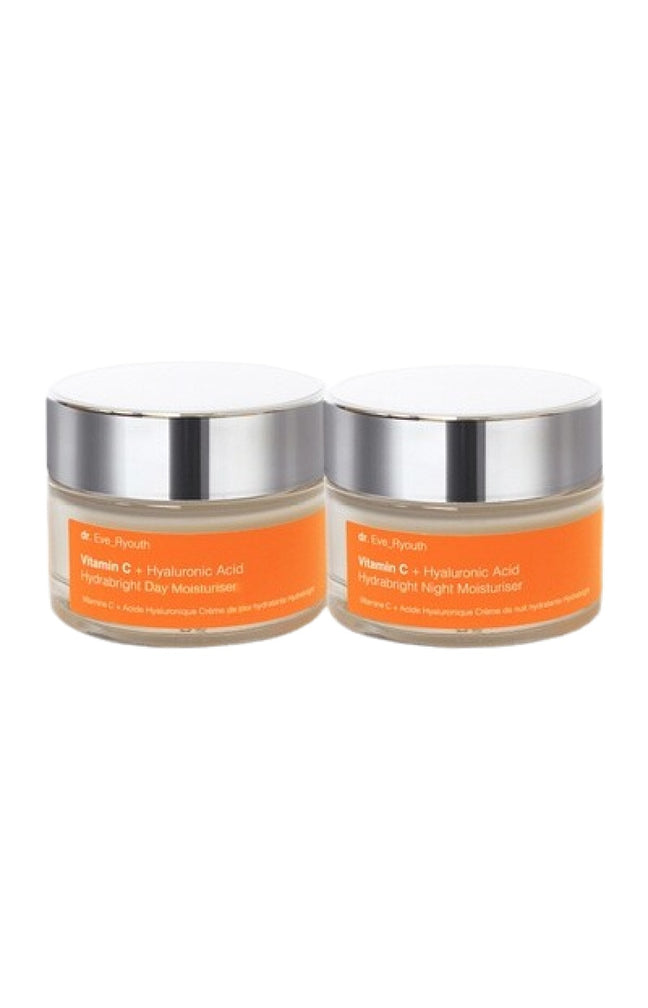 Crèmes hydratantes - Vitamine C & acide hyaluronique - Jour & nuit - Visage - 2 x 50 ml