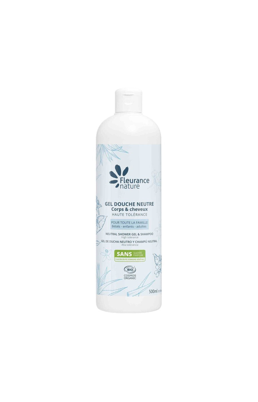 Gel douche neutre bio - Aloe vera & eau florale d'oranger - 500 ml