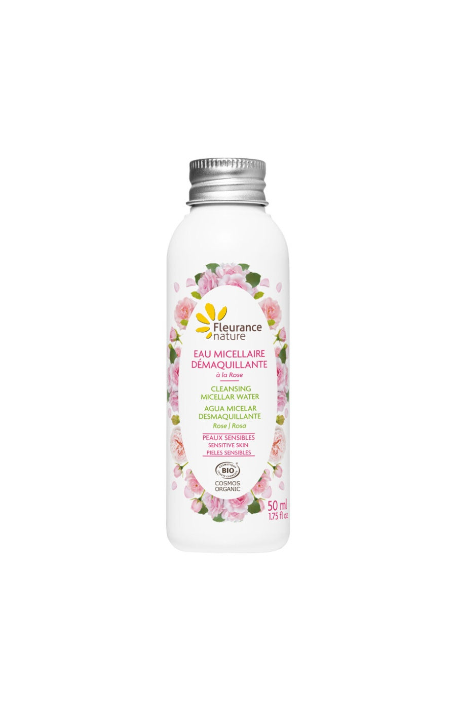 Eau micellaire démaquillante bio - Rose - Peaux sensibles - 50 ml