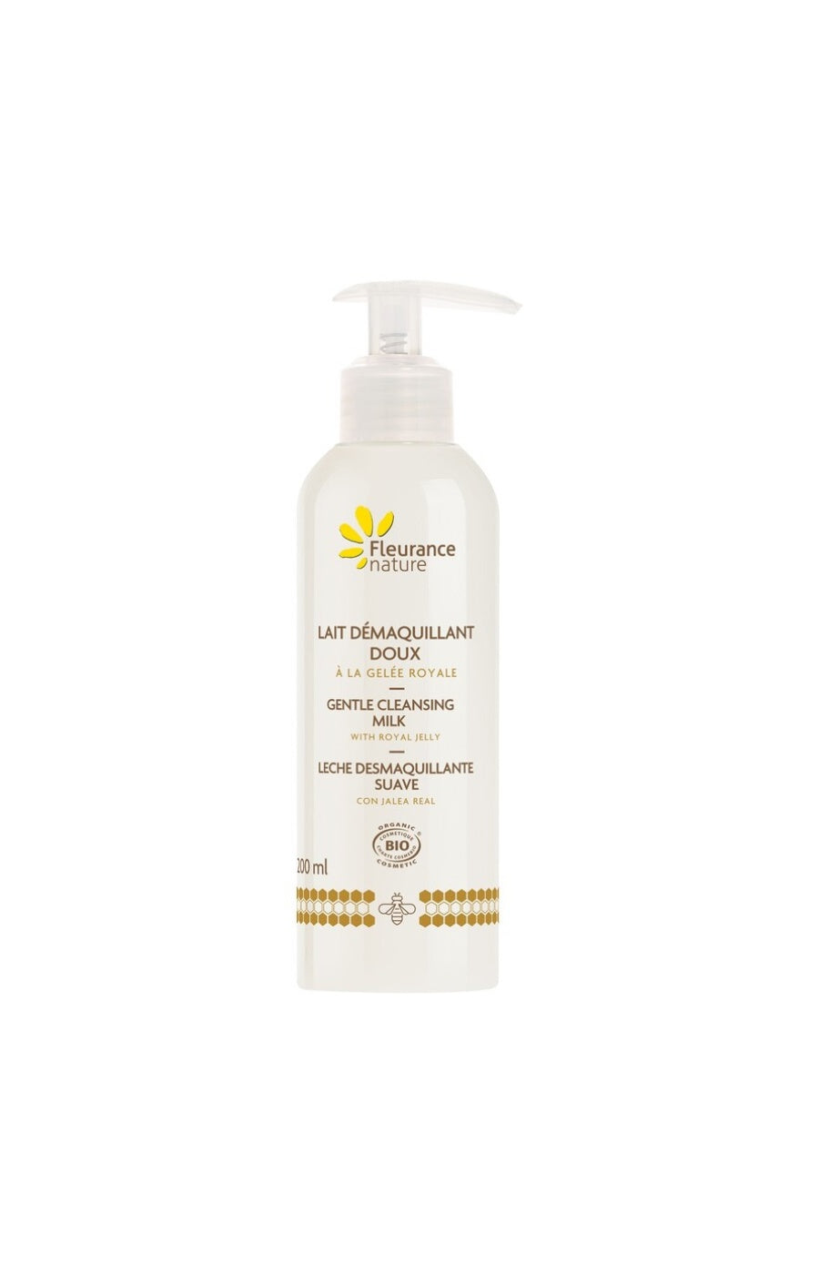 Lait démaquillant doux bio - Gelée royale - Visage - 200 ml