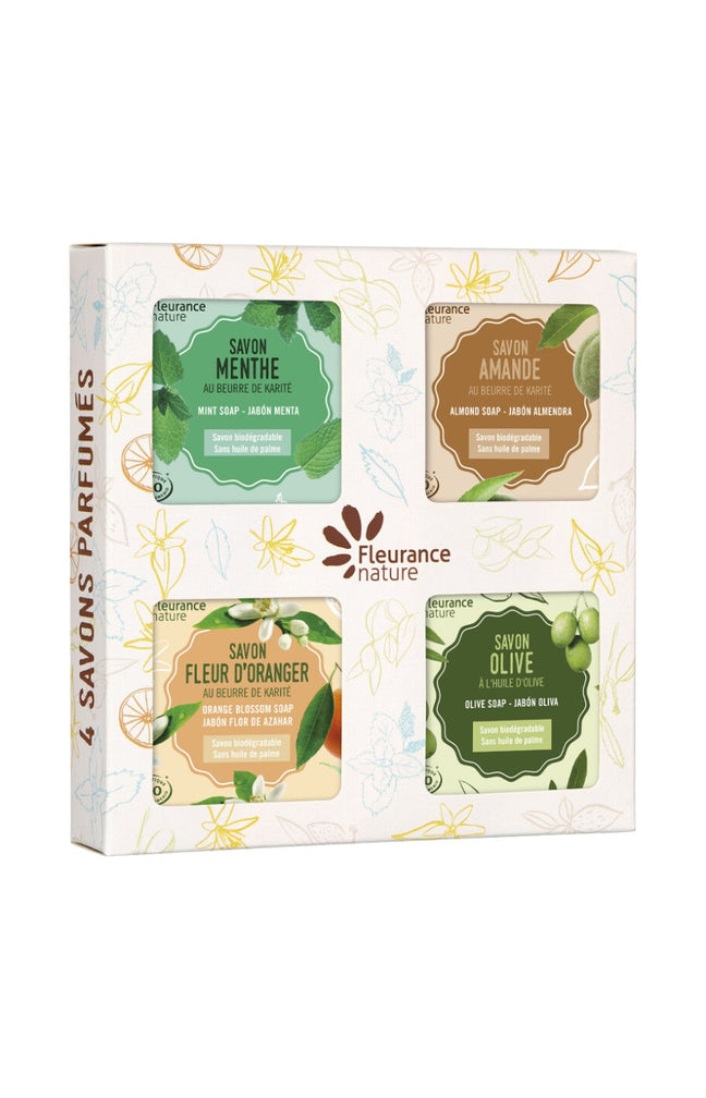 Coffret de savons solides parfumés bio - 4 x 100 g