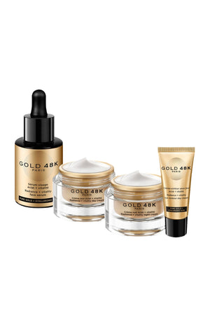 Routine éclat - Or pur & acide hyaluronique - Visage & yeux - 4 produits