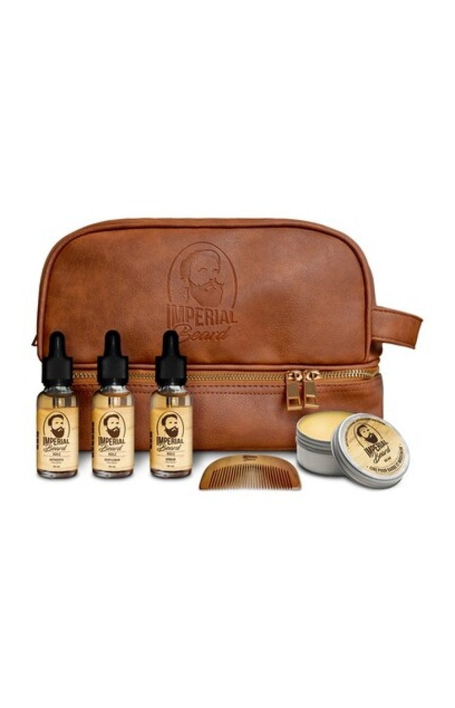 Trousse "Huile & cire pour la barbe" - 4 soins & un peigne