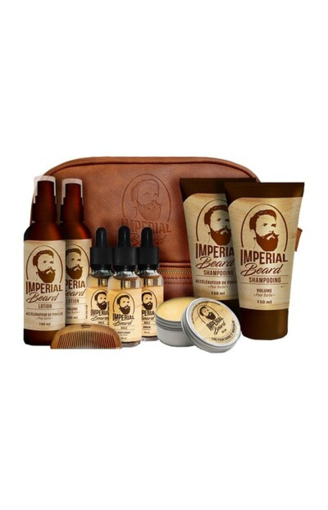 Trousse complète volume, pousse & entretien de la barbe - 8 soins &amp; un peigne