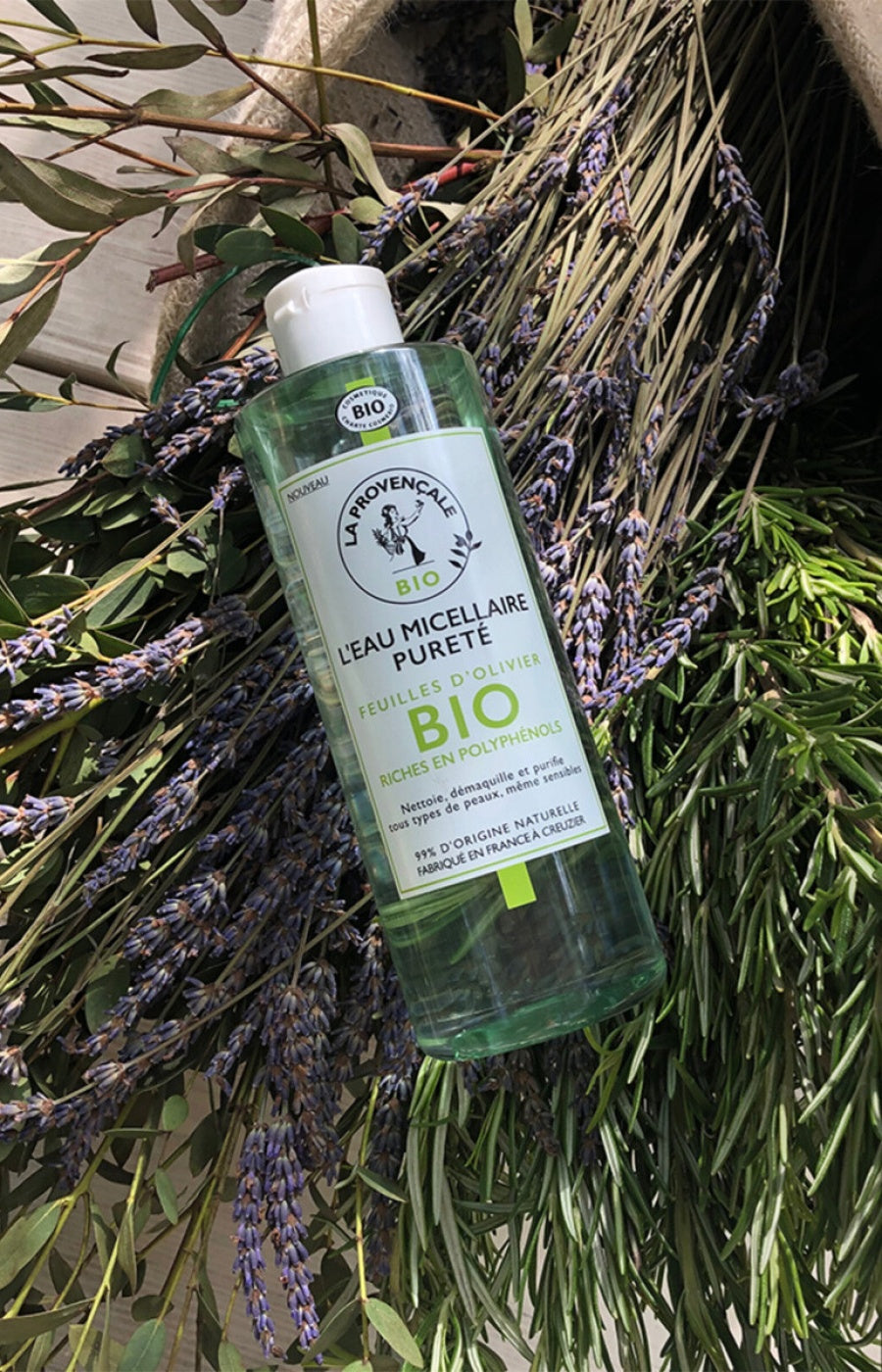 Eau micellaire purifiante bio - Feuilles d'olivier - Visage - 2 x 400 ml