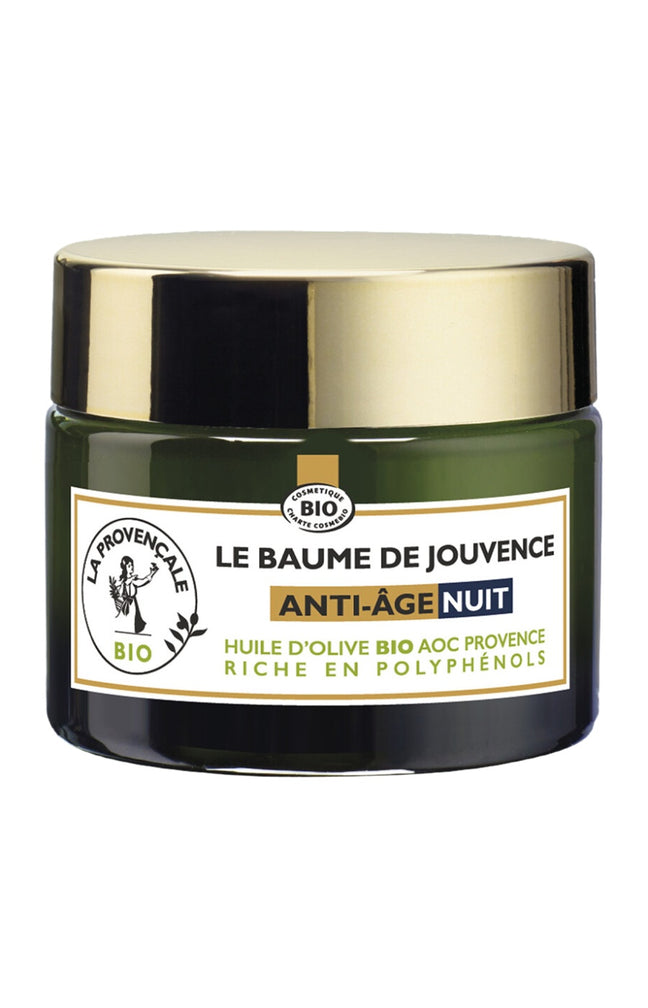Baume de nuit anti-âge bio - Huile d'olive & glycérine végétale - Peaux matures