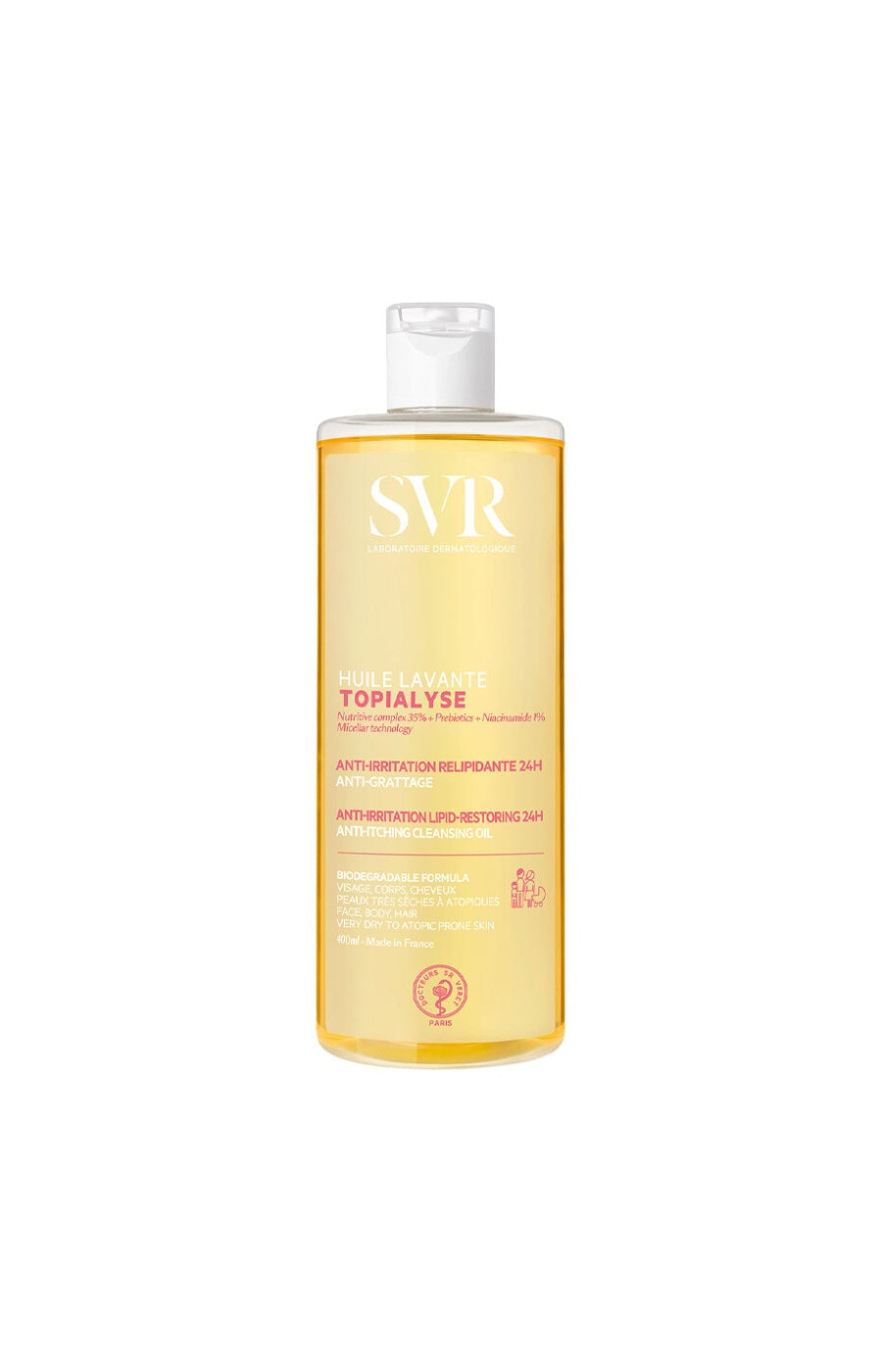 Huile lavante anti-irritation - Topialyse - Peaux sensibles à très sèches - Corps - 400 ml