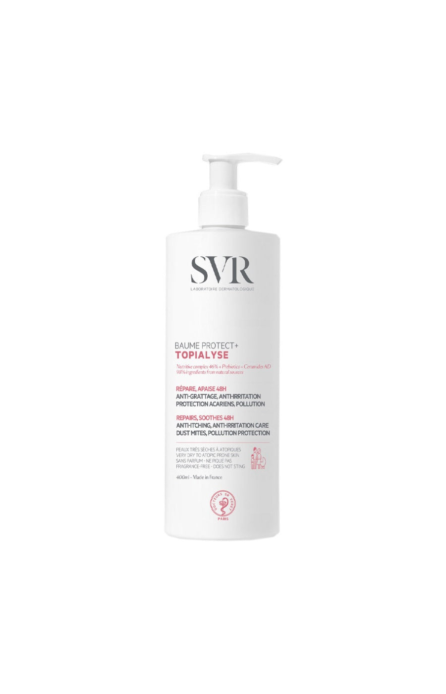 Baume réparateur Protect+ - Topialyse - Peaux sensibles à très sèches - Corps - 400 ml