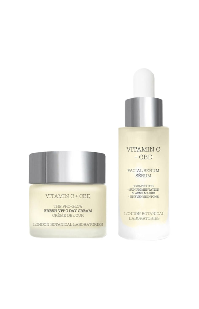Sérum & crème de jour lissants - Vitamine C & CBD - Visage