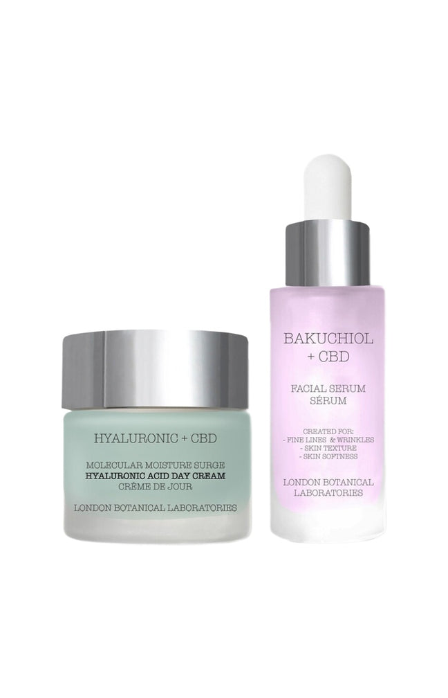 Crème de jour à l'acide hyaluronique & sérum au bio rétinol & CBD