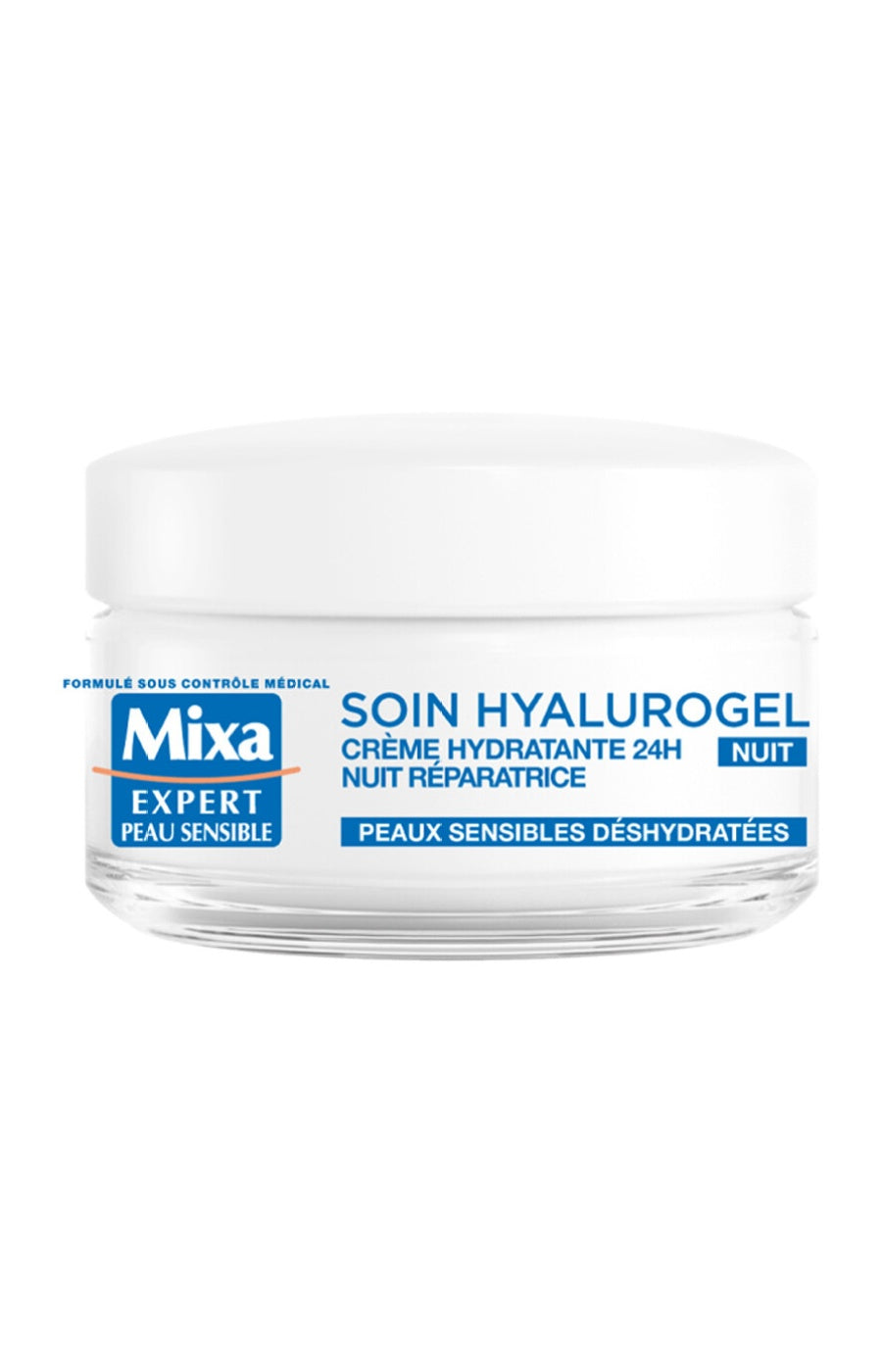 Crème hydratante nuit - Hyalurogel - Peaux sensibles déshydratées - Visage