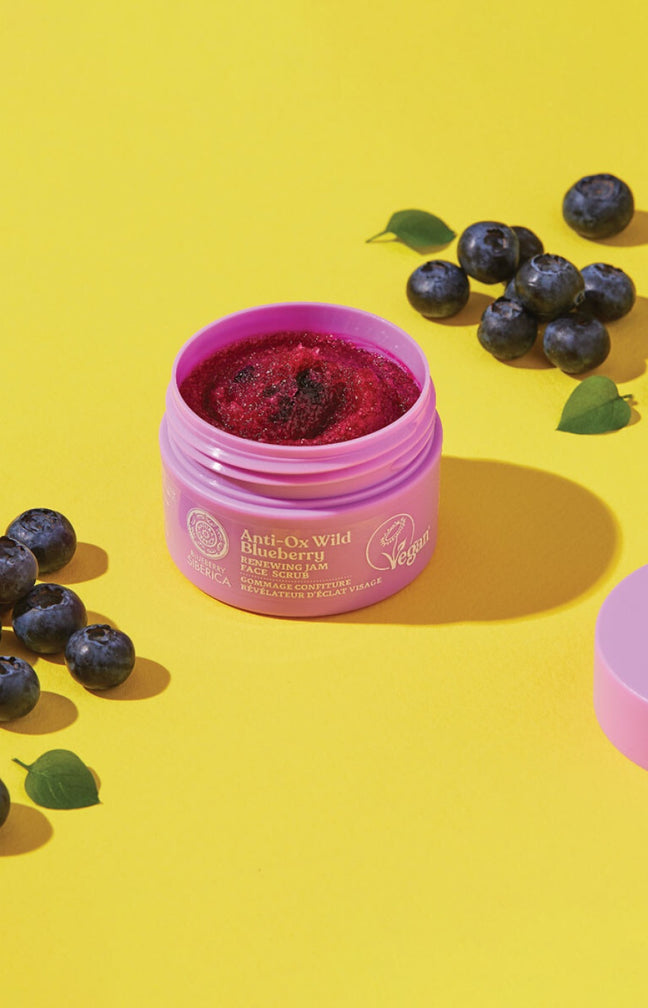 Gommage confiture révélateur d'éclat vegan - Myrtille - Visage