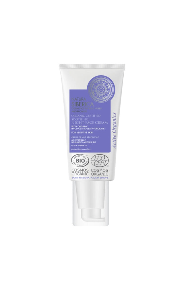 Crème de nuit hydratante bio - Rhodiola rosea - Peaux sensibles