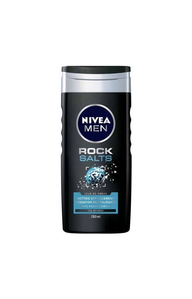 Gel douche 3-en-1 aux sels de roche - Visage, corps & cheveux - Homme - 250 ml