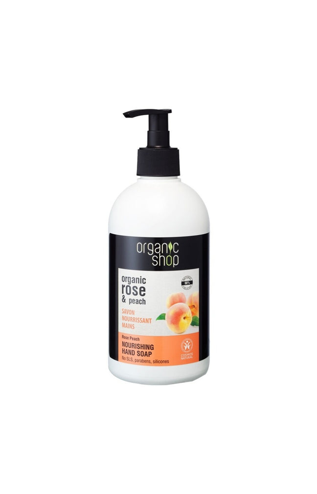 Savon liquide nourrissant - Pêche bio & rose - Mains - 500 ml