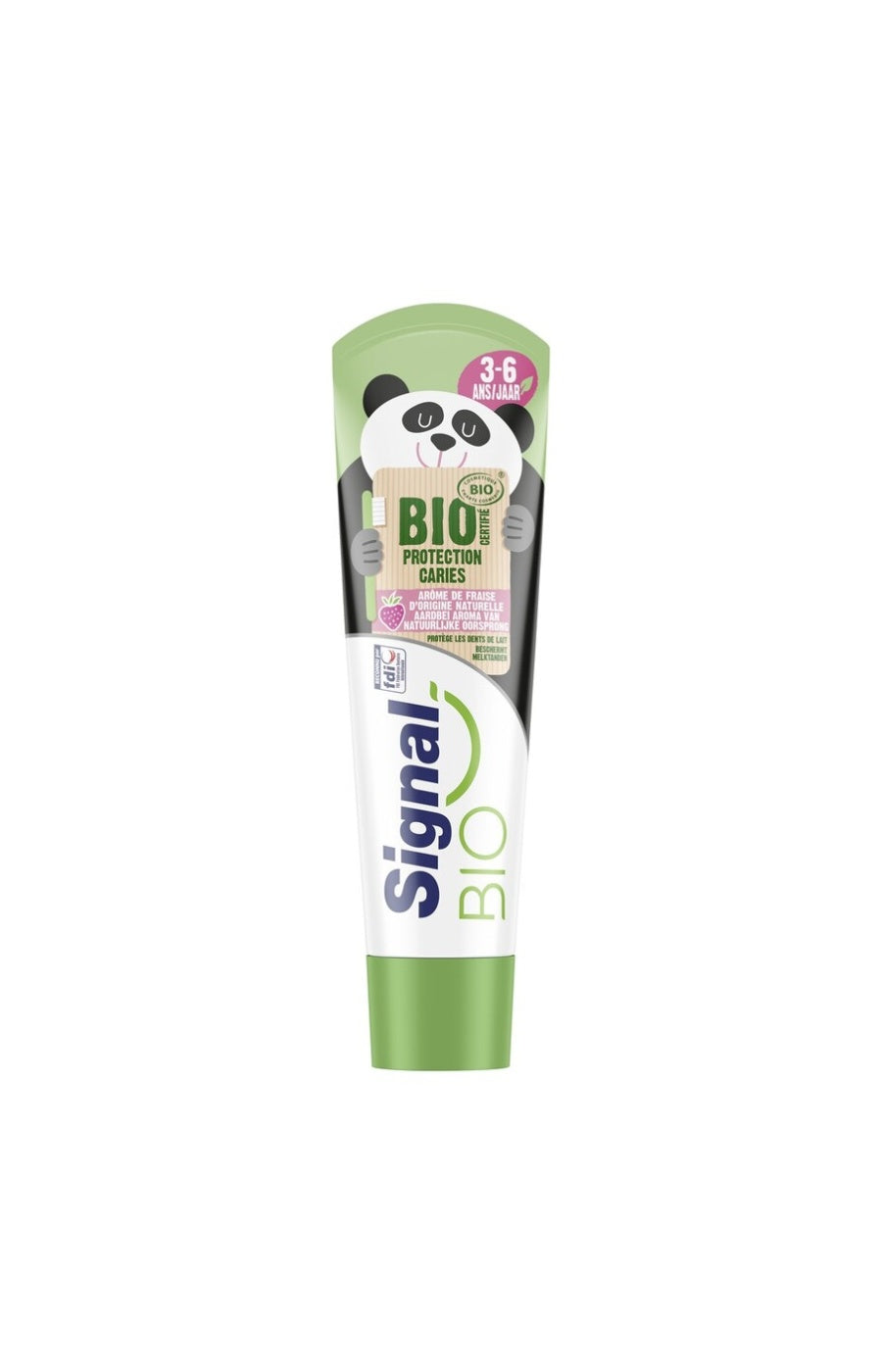 Dentifrice bio 3- 6 ans - Protection caries - Arôme fraise - Enfant - 50 ml