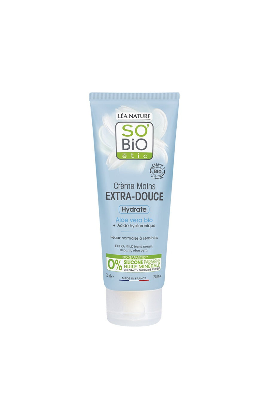 Crème hydratante bio - Aloe vera - Mains - 75 ml