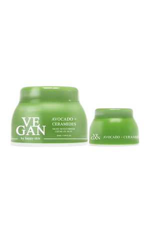 Crème de nuit hydratante & crème contour des yeux - Avocat & céramides - Visage