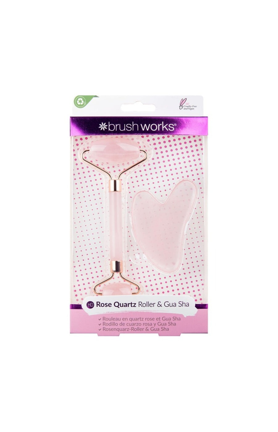 Gua Sha & rouleau rafraîchissant stimulant - Rose quartz - Visage