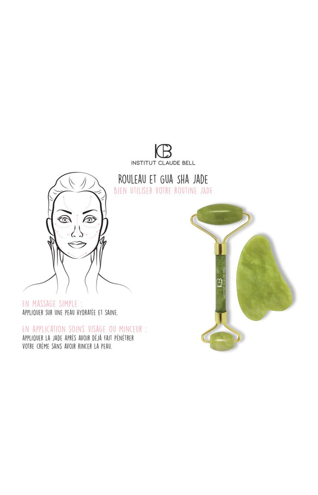 Rouleau jade Gua Sha & rouleau rafraîchissant stimulant - Visage