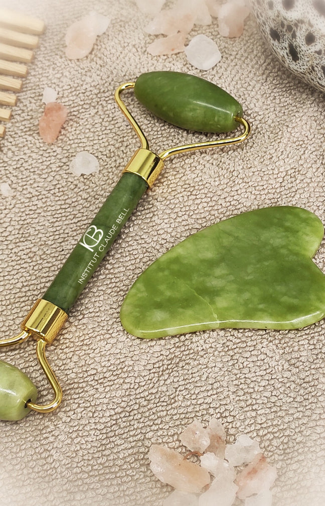 Rouleau jade Gua Sha & rouleau rafraîchissant stimulant - Visage