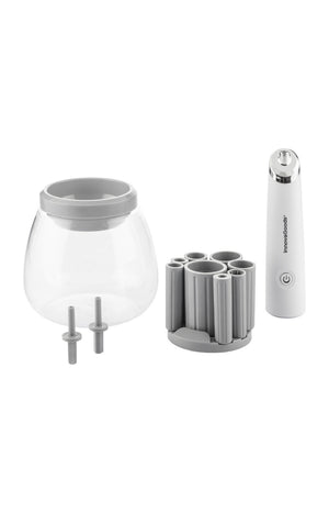 Nettoyeur & séchoir pour pinceaux - Blanc & gris