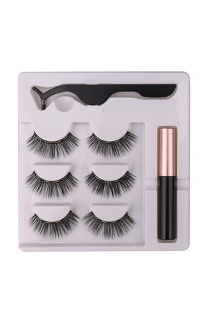 Faux cils magnétiques & eyeliner - 3 paires