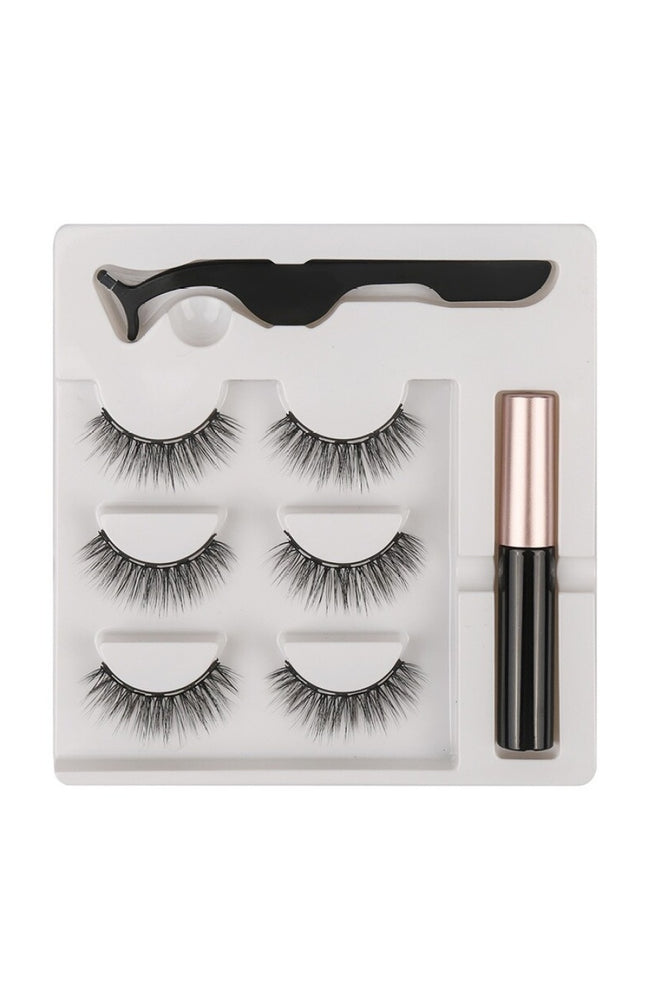 Faux cils magnétiques & eyeliner - 3 paires