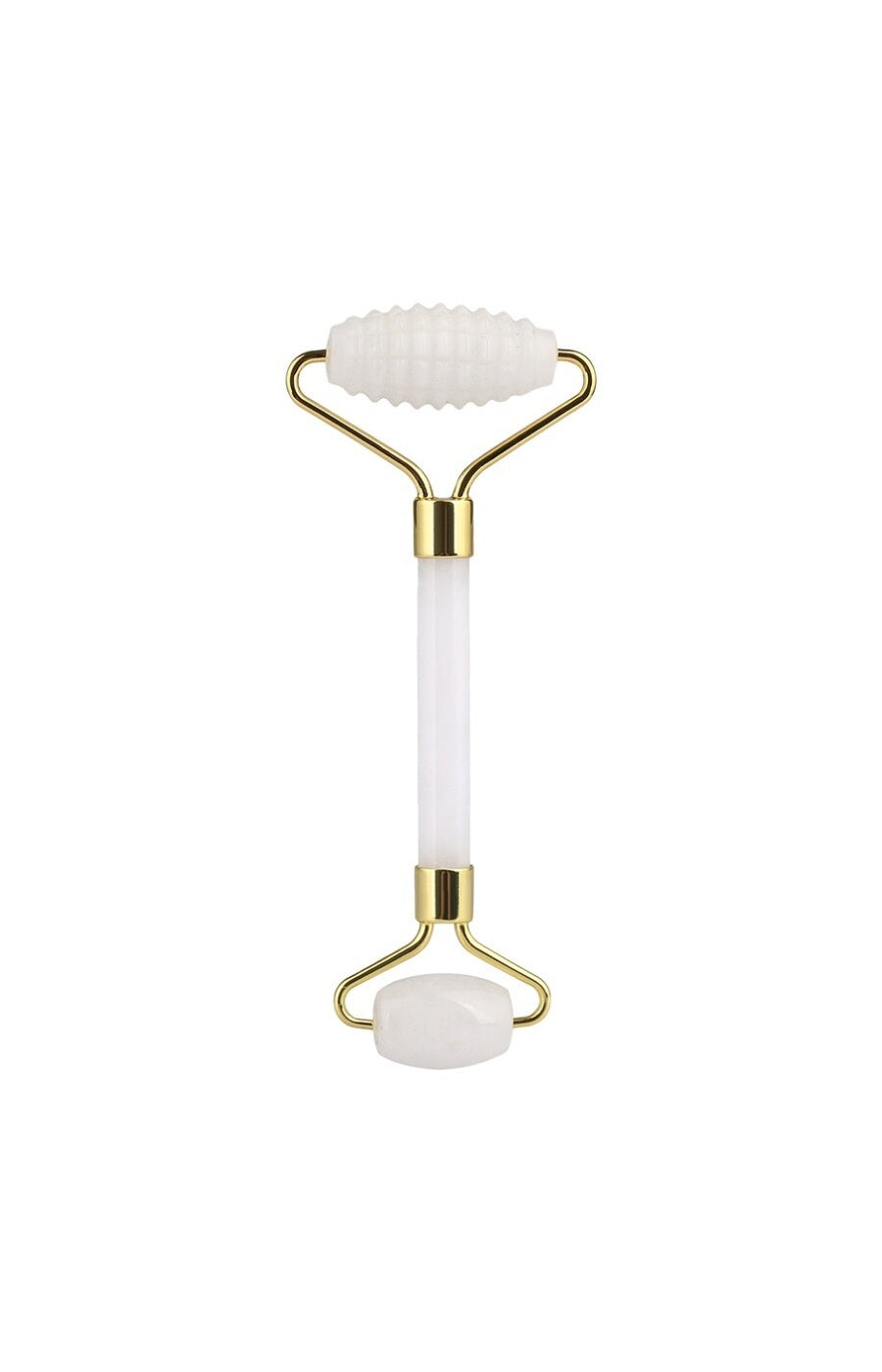 Roller de jade à double embout - Blanc - Visage