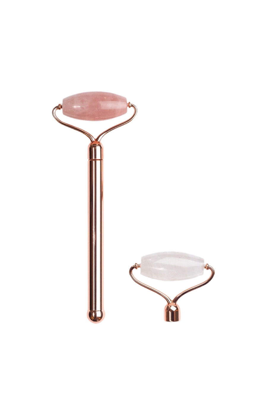 Derma-roller rafraîchissant stimulant - Rose quartz & clear quartz - Visage