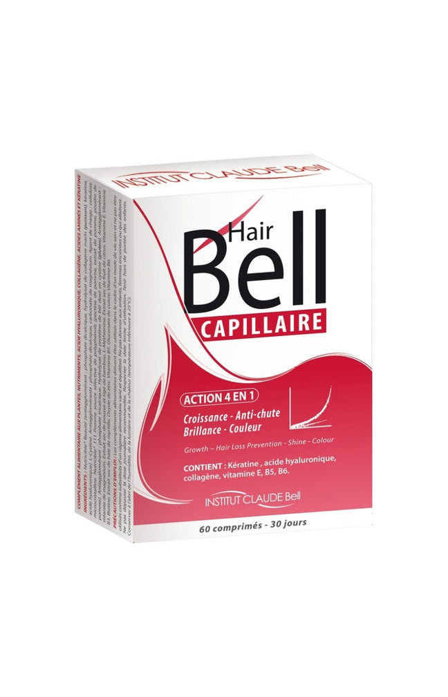 Hair Bell - Action 4 en 1 - Croissance, anti-chute, brillance et couleur - 1 mois