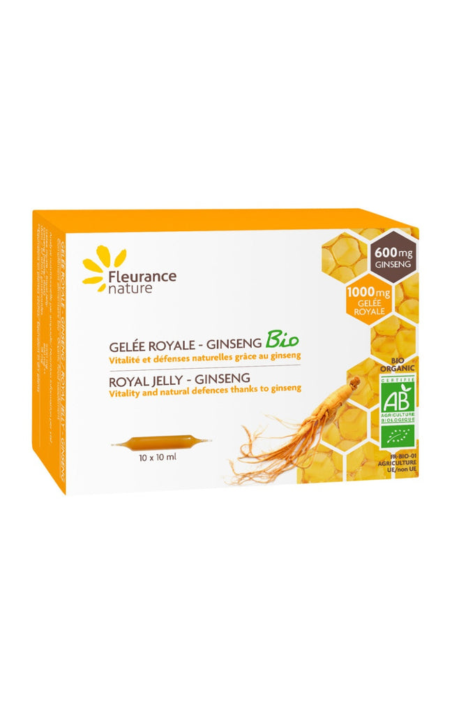 Gelée royale & ginseng bio - Vitalité & défenses naturelles - 10 ampoules