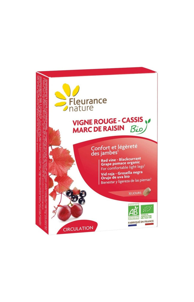 Vigne rouge cassis marc de raisin bio - Jambes légères - 1 mois