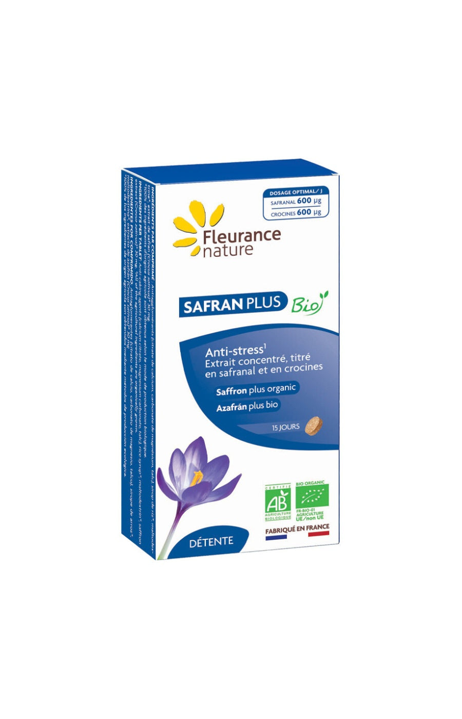Comprimés anti-stress bio - Safran plus - 15 jours
