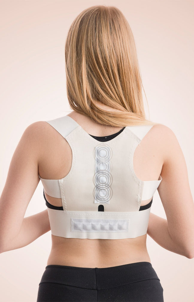 Correcteur de posture magnétique - Dos - Blanc & beige