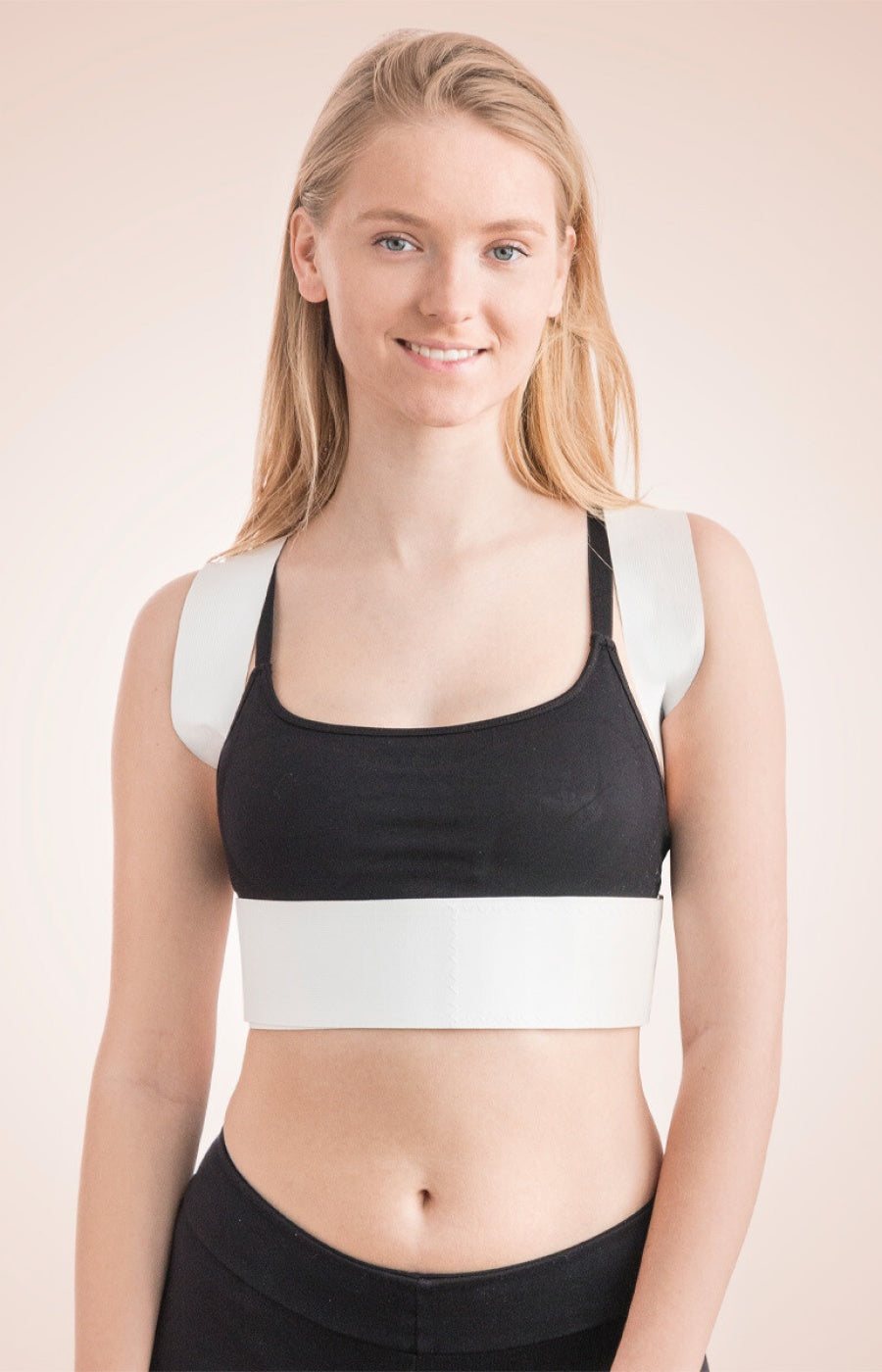 Correcteur de posture magnétique - Dos - Blanc & beige
