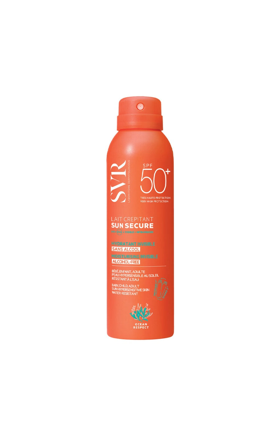 Lait solaire crépitant SPF 50+ - Sun Secure - Visage & corps - 200 ml