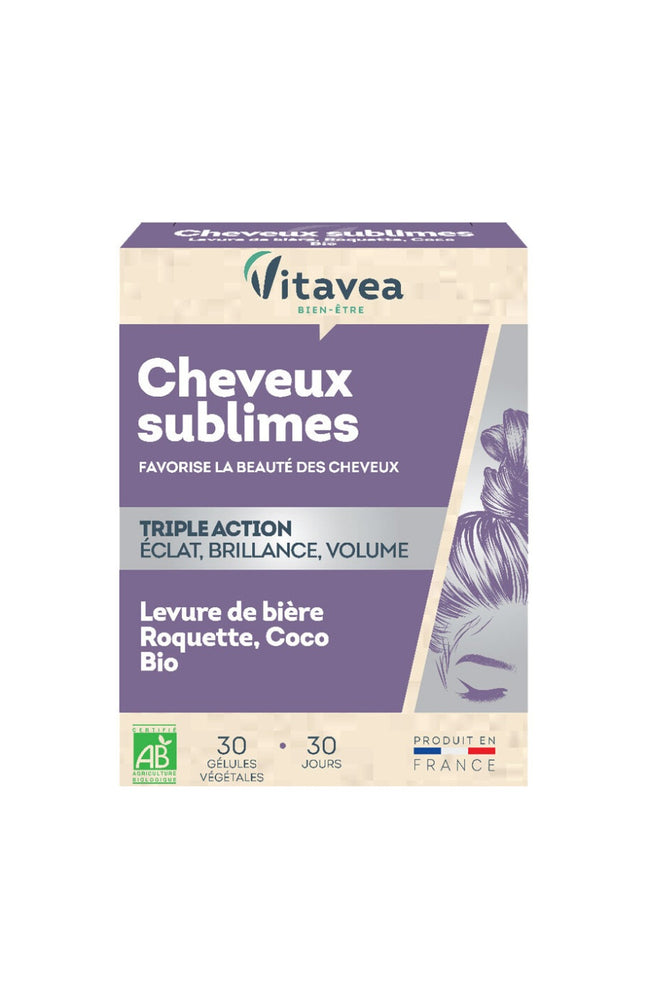 Cure cheveux sublimés bio - Levure de bière, roquette & coco - 30 gélules