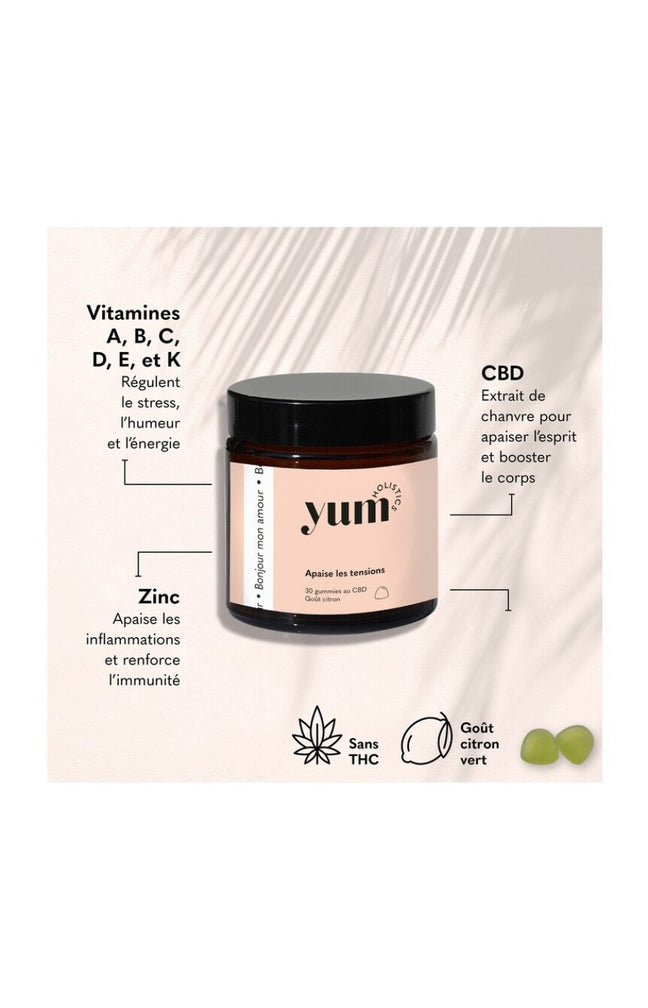 Gummies anti-stress CBD 10 mg - Bonjour mon amour - Citron vert - 3 mois